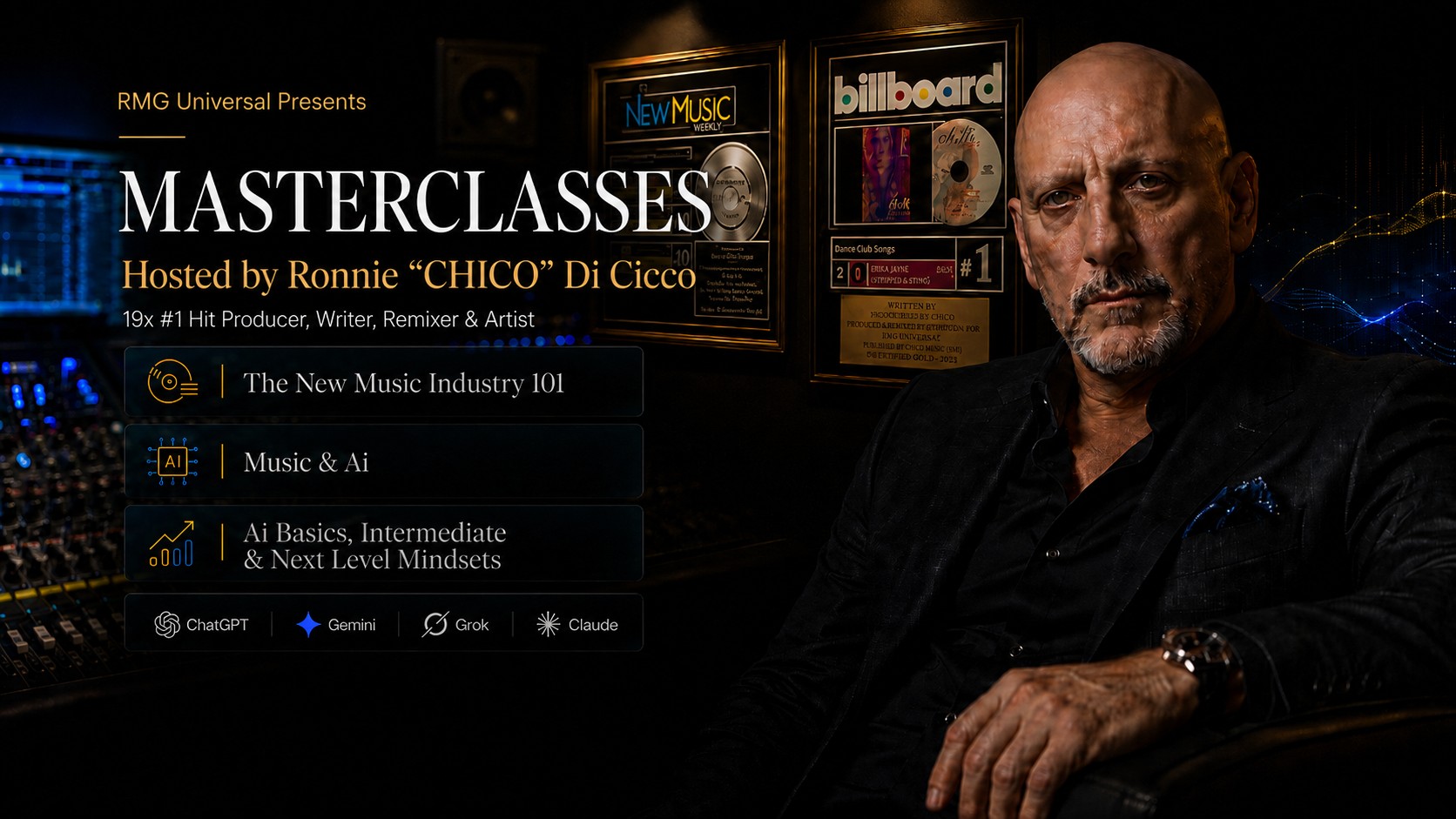 RMG Universal Presents — MASTERCLASS — Music Industry & Ai Courses